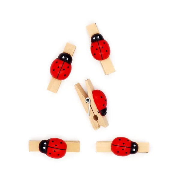 Wooden Craft Pegs with LadyBugs