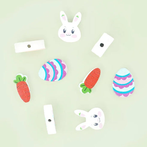 Assorted Wooden Easter Beads