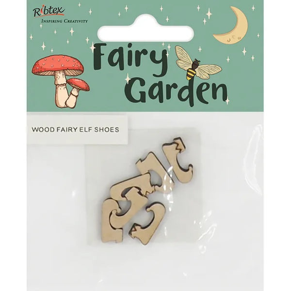 Wooden Elf Shoes Shapes Fairy Garden Embellishments