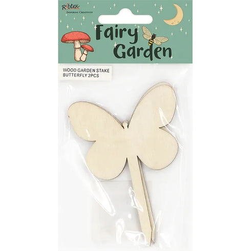 Wooden Fairy Garden Butterfly Shape Stake