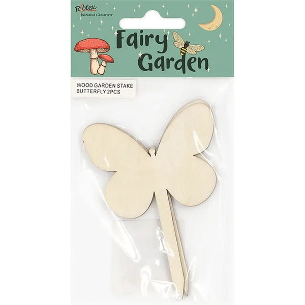 Wooden Fairy Garden Butterfly Shape Stake