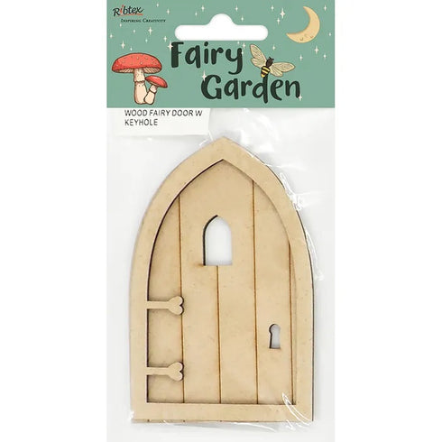 Wooden Fairy Garden Door with Keyhole