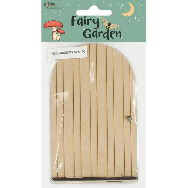 Wooden Fairy Garden Door with Lines