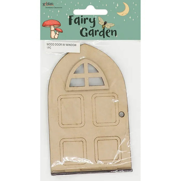 Wooden Fairy Garden Door with Window