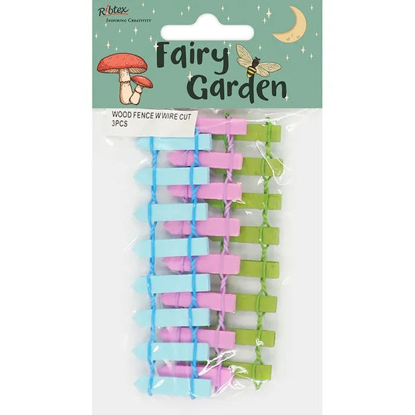 Wooden Fairy Garden Fence with Wire Cut