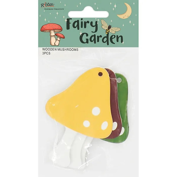 Wooden Fairy Garden Mushrooms