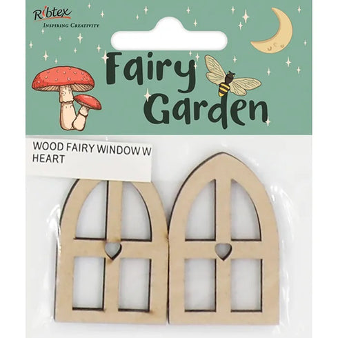 Wooden Fairy Garden Window with Heart