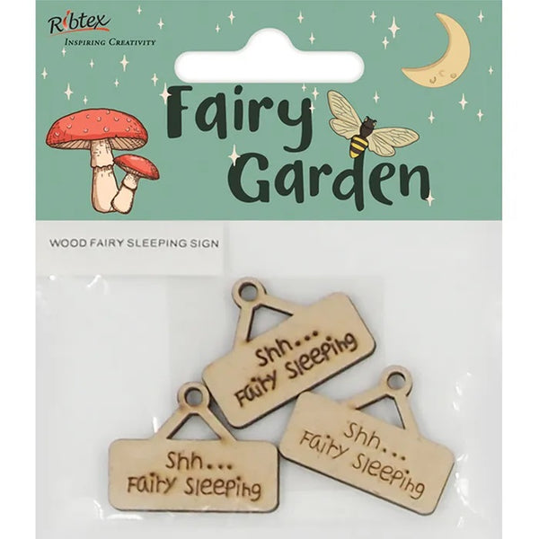 Wooden Fairy Garden Sleeping Sign