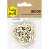 Wooden Floral Hearts Embellishment