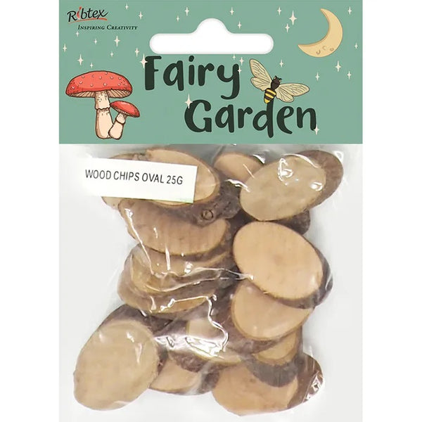 Wooden Oval Chips Fairy Garden Embellishments