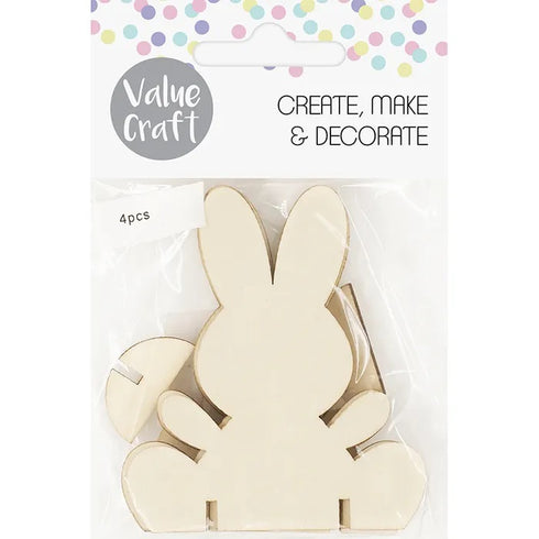 Wooden Standing Bunny Easter Decoration