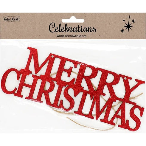 Xmas "Merry Christmas" Wooden Letter Shape (available in 2 colours)
