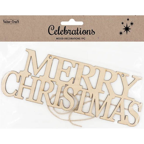 Xmas "Merry Christmas" Wooden Letter Shape (available in 2 colours)