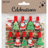 Xmas Santas & Trees Shapes Wooden Pegs