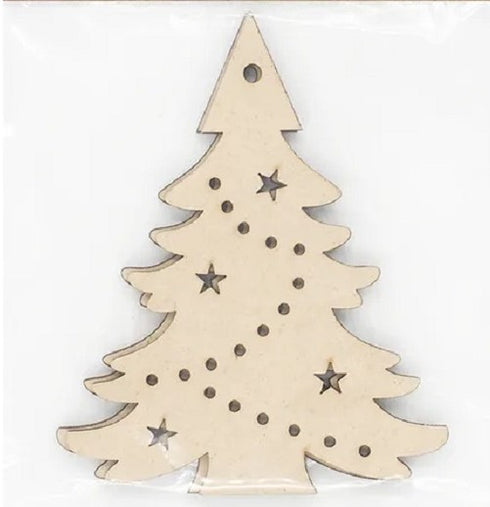 Xmas Tree Shape Decoration Wooden Shapes