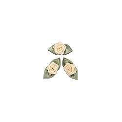 AussieSuperStore Art & Craft Essentials 10mm Grub Rose with Leaves (in 3 colours) 10mm Grub Rose with Leaves | Artificial Flower Party Decoration