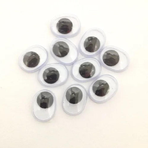 AussieSuperStore Art & Craft Essentials 12mm - 10pcs Oval Joggle Eyes (in 3 sizes) Oval Joggle Eyes (in 3 sizes) | Googly or Wiggle Eye E9JSTO12