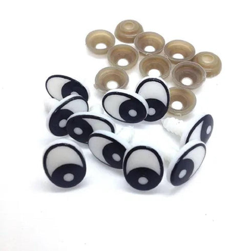 AussieSuperStore Art & Craft Essentials 15mm Doll Comic Eye without Lashes (in 2 sizes) Doll Comic Eye without Lashes (in 2 sizes) | Doll Making Accessories E9CO15
