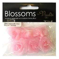 AussieSuperStore Art & Craft Essentials 25mm Organza Mini Rose 25mm Organza Mini Rose | Artificial Flower Party Decoration 9323823116989 PRC89BP