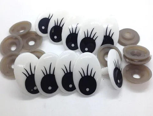 AussieSuperStore Art & Craft Essentials 30mm Doll Comic Eye with Lashes (in 2 sizes) Doll Comic Eye with Lashes (in 2 sizes) | Doll Making Accessories E9CO30L