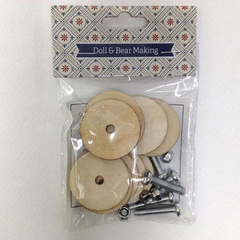 AussieSuperStore Art & Craft Essentials 35mm Wooden Toy Making Animal Joints & Bolts (in 7 sizes) Wooden Toy Making Animal Joints & Bolts (in 7 sizes) | Doll Making Accessories AJWB935