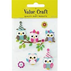 AussieSuperStore Art & Craft Essentials 3D Craft Stickers Owls 3D Craft Stickers Owls|Scrapbooking Stickers | Embellishment 9331468042785 VCSBS054