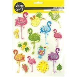 AussieSuperStore Art & Craft Essentials 3D Flamingo Stickers 3D Flamingo Stickers | Scrapbooking Sticker | Embellishment | Bird Wall Stickers 9331468058588 VC3D06