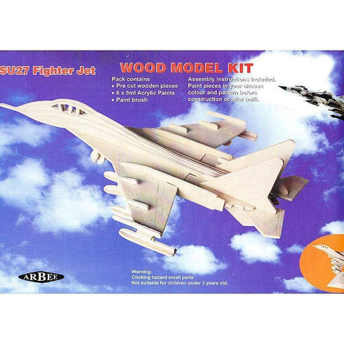 AussieSuperStore Art & Craft Essentials 3D Wooden Large Fighter Jet kit 3D Wooden Large Fighter Jet kit | DIY Kits for Kids WO93DLFJ