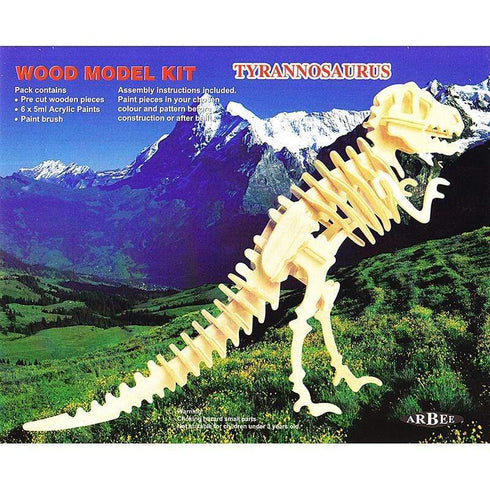 AussieSuperStore Art & Craft Essentials 3D Wooden Tyrannosaurus Model kit 3D Wooden Tyrannosaurus Model kit | DIY Kits for Kids WO93DTY