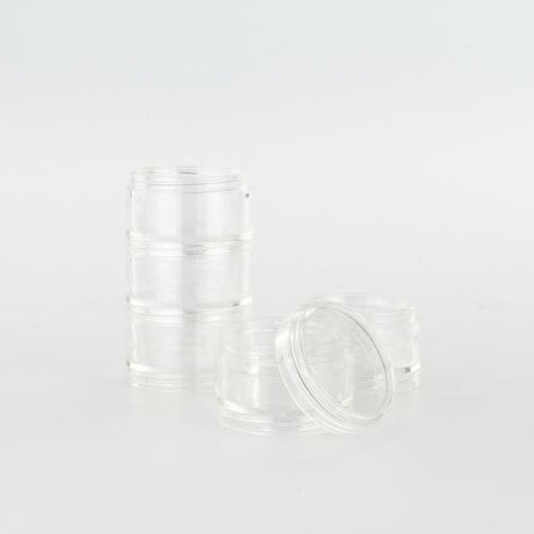 AussieSuperStore Art & Craft Essentials 70mm - 4 sections Stackable Craft Organiser (in 3 sizes) Stackable Craft Organiser | Plastic Storage Container or Box 020037