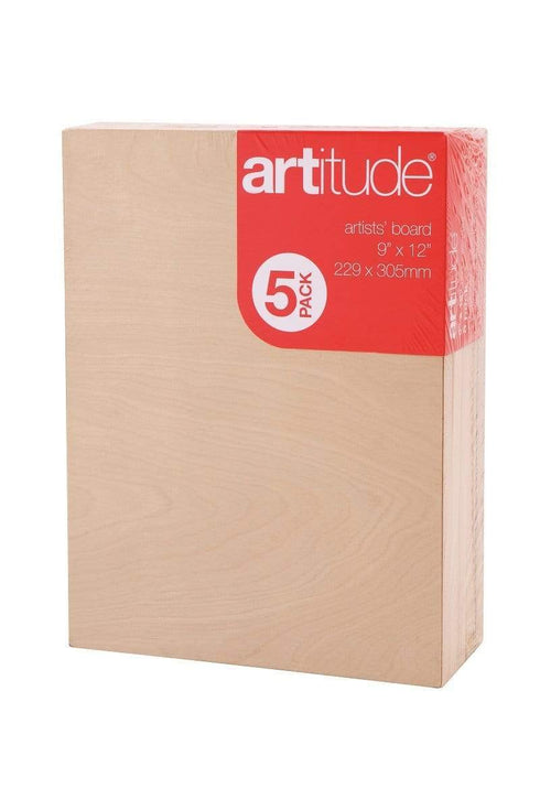AussieSuperStore Art & Craft Essentials 9 x 12" Pack of 5 Artitude Thin Board Artitude Thin Board  | Canvas 9311960412415 0412410