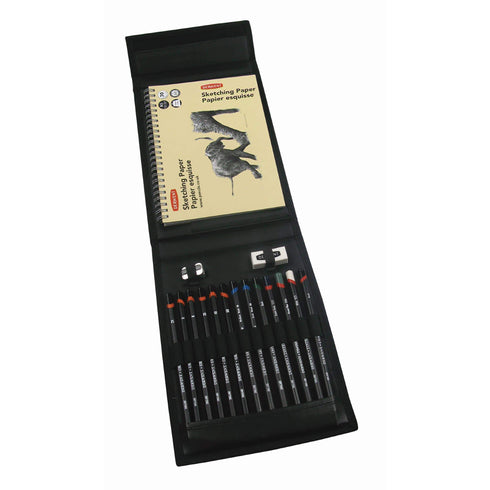 AussieSuperStore Art & Craft Essentials Art Set Derwent Sketching Wallet Art Set Derwent Sketching Wallet | Pencil,NotePad Storage & Carry Bag 5028252101950 2300218