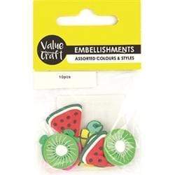 AussieSuperStore Art & Craft Essentials Assorted Fruits Embellishments Assorted Fruits Embellishments | Craft Embellishment | Scrapbooking Embellishment 9331468058250 VCEMB04