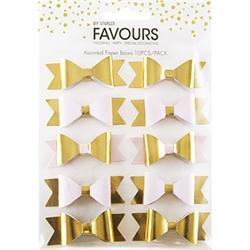 AussieSuperStore Art & Craft Essentials Baby Pink / Gold Foil Favours Paper Bows (in 2 colors) Favours Paper Bows (in 2 colors) | Craft Party Scrapbooking Embellishment Decoration 9323823194130 FAV17018
