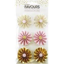 AussieSuperStore Art & Craft Essentials Baby Pink / Gold Foil Flowers Embellishments 3D (in 2 colors) Flowers Embellishments 3D (in 2 colors) | Craft Party Scrapbooking Embellishment Decoration 9323823193997 FAV17012