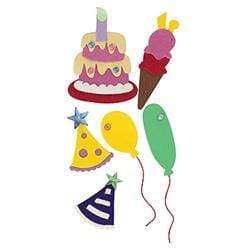 AussieSuperStore Art & Craft Essentials Balloons Cake and Hats 6pcs Party Theme 3D Stickers (in 8 styles) Party Theme 3D Stickers | Scrapbooking Stickers | Embellishments 9323823146276 JBS007
