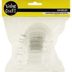 AussieSuperStore Art & Craft Essentials Baubles Clear Plastic (in 2 sizes) Baubles Clear Plastic (in 2 sizes)  | Christmas Tree Decoration Ornament