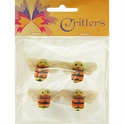 AussieSuperStore Art & Craft Essentials Bees 2.3x4.3cm Bees 2.3x4.3cm | Craft Animal Embellishments 9323823204457 CRIT1907