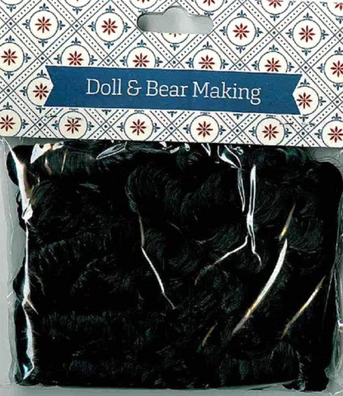 AussieSuperStore Art & Craft Essentials Black Doll Curly Hair 30g (in 6 colours) Doll Curly Hair 30g (in 6 colours) | Doll Making Accessories DH930BK