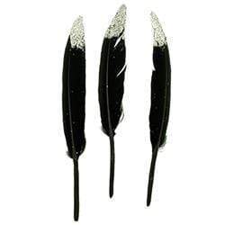 AussieSuperStore Art & Craft Essentials Black Goose Feathers with Glitter Tip (in 4 colors) Goose Feathers with Glitter Tip (in 4 colors) | Artificial Craft Feathers 9331468057574 VCF45