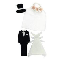 AussieSuperStore Art & Craft Essentials Bride and Groom 4pcs Wedding Theme 3D Stickers (in 4 styles) Wedding Theme 3D Stickers | Scrapbooking Stickers | Embellishments 9323823146443 JBS024