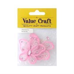 AussieSuperStore Art & Craft Essentials Butterflies Pink Butterflies Pink | Organza Butterflies | Craft Party Decorations 9331468022879 VCBFPK