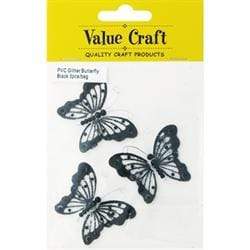 AussieSuperStore Art & Craft Essentials Butterfly Glitter Black Butterfly Glitter Black | Organza Butterflies | Craft Party Decoration 9331468043324 VCSBS14005