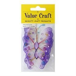 AussieSuperStore Art & Craft Essentials Butterfly Two Tone Large Lavender Butterfly Two Tone Large Lavender | Organza Butterflies | Decorations 9331468014683 VCSBB04