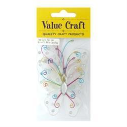 AussieSuperStore Art & Craft Essentials Butterfly Two Tone Large White Butterfly Two Tone Large White | Organza Butterflies | Decorations 9331468014652 VCSBB01