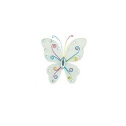 AussieSuperStore Art & Craft Essentials Butterfly Two Tone Large White Butterfly Two Tone Large White | Organza Butterflies | Decorations 9331468014652 VCSBB01