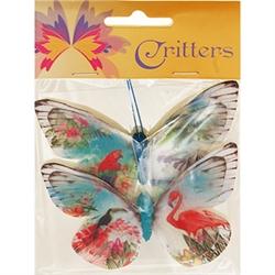 AussieSuperStore Art & Craft Essentials Butterfly with Printed Wing 10x7cm (in 2 colors) Butterfly with Printed Wing 10x7cm (in 2 colors) | Craft Animal Embellishments