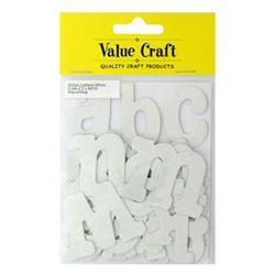 AussieSuperStore Art & Craft Essentials Card Letters & Numbers in White Glitter Card Letters & Numbers in White Glitter | Scrapbooking Accessories 9331468023517 VCGLWH
