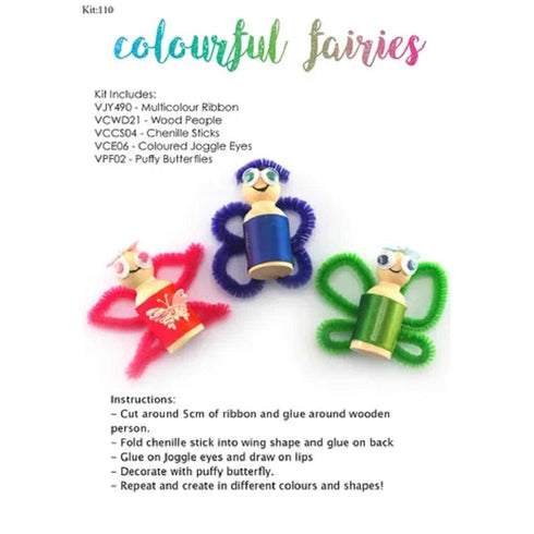 AussieSuperStore Art & Craft Essentials Colourful Fairies Craft Kit Colourful Fairies Craft Kit | DIY Kits for Kids | Craft Kits for Kids KIT110