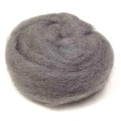 AussieSuperStore Art & Craft Essentials Combed Wool Steel Combed Wool Steel | Crafting Wool | Felting Supplies | Knitting Yarn DF9C10SL